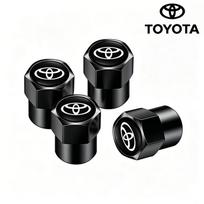 4Pcs Metal Valve Caps Car Tire Dustproof Anti Air Leak Protection Accessories For Toyota Hilux Corolla RAV4 Camry Highlander black