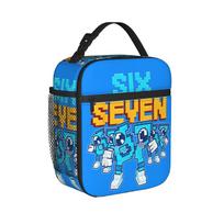 Steal a Brainrot Six Seven 67 Insulated Lunch Bag Thermal Bag Reusable,Meal Container  Large Tote Lunch Box Food Storage Bag One Size blue