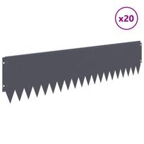 Lawn Edging 20 pcs 103 x 25 cm Steel Anthracite
