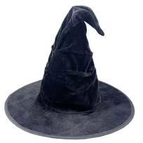 Smaili burtininko kepurė Juoda Cosplay raganos kepurė Baisi juoda smailė Kepurė Role Play kostiumas 4 black