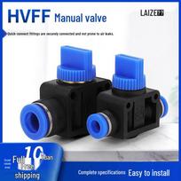 HVFF Pneumatic Air Tube Pressure Relief Hand Valve Quick Connect Fitting (4/6/8/10/12 mm) Blue HVFF12 Airflow One-way with Pressure Relief
