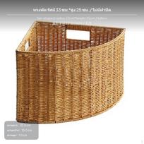 Dvigubo aukšto kampinis laikymo krepšys, dirbtinio rotango lentyna, Nordic dizaino organizatorius svetainei, miegamajam R30 x 21cm Lid beige