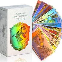 MagicSeer Rainbow Taro kortų kaladės, Taro kortų ir knygų rinkiniai pradedantiesiems, Holografinė Taro kaladė orange