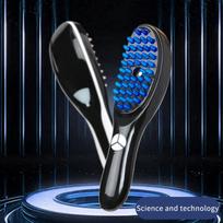 Electric massage comb for hair loss prevention, meridian head massage device, phototherapy hair care comb, colorful hair care ma mėlyna