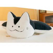 Ray Cat Manta Rays Plush Toy Soft Stuffed Sea Animals Devil Ray Fish Cute Sleeping Companion Cuhsion For Children Birthday Gifts beige