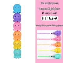 Creative Colorful Octopus Highlighter Pen - Cute Japanese & Korean Style Student Marker Chisel Tip pink