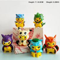 Kawaii Pikachu Cosplay Pokemon Figure Mimikyu Venusaur Gengar PVC Anime Action Figurine Collection Model Decor Toy For Gift Kids 8.8cm beige