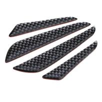 4 Pcs Black Carbon Fiber Car Door Edge Guard Strips Scratch Protector Anti-collision Trim Crash Sticker Trim Molding Accessories black