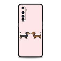 Dachshund Sausage Dog Phone Case For Realme 12 11 10 6 7 9 Pro Plus 8 5G C35 8i 9i GT2 GT3 GT5 GT Neo 2 3 5 Black Cover Realme C35 beige