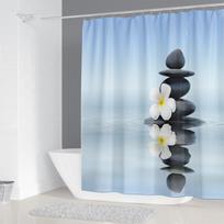 Pebble Printed Shower Curtain Mildew Washable Curtain With Hook Bathroom Decorative Curtain Rocks 3D Shower Curtains 240*180Cm W60H190(CM)-1 Pcs black