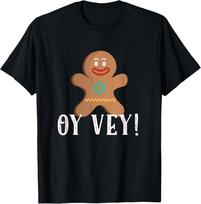 Oy Vey Gingerbread Star Of David Jewish Holiday Jew Humor TShirt Unisex T-Shirt XL brown