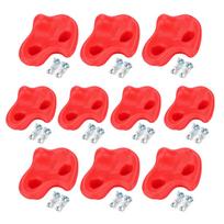 10PCS Plastic Textured Rock Climbing Stone Rocks Wall Stones Kids Assorted Kit   Red black