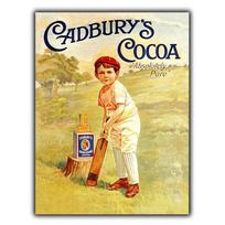 METAL WALL SIGN PLAQUE CADBURY COCOA chocolate Vintage Retro Advert card printAluminum 20x30cm（7.8x11.8inch） beige