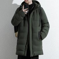 Vyriška šilta ilga pūkinė striukė Vyriška stora dygsniuota vidutinio ilgio striukė su gobtuvu Žieminė kasdienė striukė Viršutinis drabužis Paltas Parka 4XL pilka