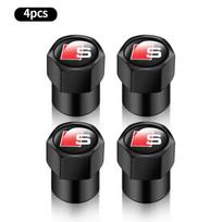 For Audi 8V4 Pcs Aluminum Tire Valve Caps Car Tire Inflator Caps Accessories Styling For Audi C7 C6 C5 Q3 Q5 Q7 TT A1 A3 A4 A5 A6 A7 A8 gray