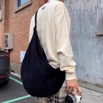Canvas Dumpling Bag for Women Large Capacity Fashionable Crossbody Bag Casual Student Shoulder Bag pilka spalva