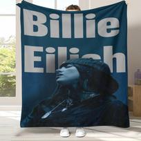 Fashion Billie Eilish Singer Star Flannel Blanket,Ultra Soft Warm Plush Throw for Home Bedroom Bed Sofa Cover Office Camping Size: 75*100cm, Weight: 230 GSM gray