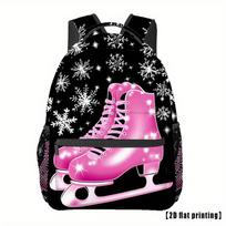 Figure Skate (3) Outdoor Unisex Sports Backpack, Couple's Travel Backpack, Adjustable Comfortable Shoulder Strap Backpack, Suita pink