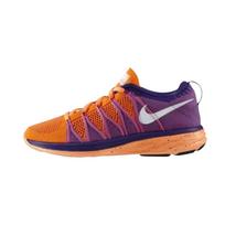 Nike Flyknit Lunar 2 Slip Resistant Abrasion Resistant Low top Casual Running Shoes Women's Purple Orange 620658-815 35.5 oranžinė