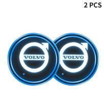7 spalvingi LED žibintai, skirti „Volvo XC60 XC40 XC70 XC90 R“ dizaino logotipui, automobilio vandens puodelio kilimėlis, gėrimų laikiklis, padėkliukų šviesa, dekoratyviniai aksesuarai. black