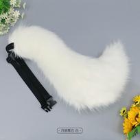 Plaukuota Vilko Uodegos Cosplay Rekvizito Suaugusiųjų Anime Konvencijos vakarėlio Kostiumo Aksesuaras Minkštas Pliušinis Realistiškas Gyvūnas Moon Wolf Tail - Gray White gray