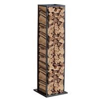 VEVOR Vidaus malkų laikiklis, 33 × 32 × 112 cm Malkų stelažas, Laiko iki 45 kg, Aukštas malkų laikymo stovas, Milteliais dengtas plieninis malkų laikiklis