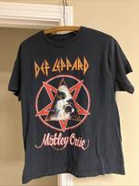 Def Leppard Motley Crue Stadium Tour 2022 Shirt Black Band Tee Short Sleeve M XXXXL brown