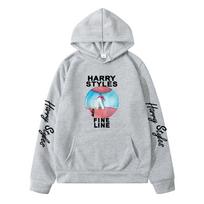 Harry Styles „Fine Line“ Hoodie – Unisex vilnos pamušalo džemperis vyrams ir moterims, jaukus rudens/žiemos megztinis, su albumo viršelio grafika ant rankovės XXL white