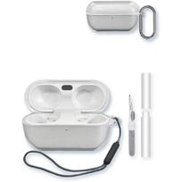 Case for Technics EAH-AZ100 Technics Reference Class Hi-Fi Wireless Earbuds,BOVUGAC High Transparency Soft TPU Shockproof Cover with white