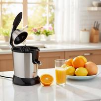 Electric Fruit Juicer Easy to Use Stainless Steel Juice Press Detachable Parts Orange Machine black