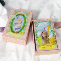 12*7 cm apkūnus zuikis Tarot 78 kortelių kaladė su mielais 2,75 x 4,75 colio pakavimo standžia dėžute gray