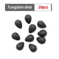 10 vnt. karpių žvejybos priedų volframo šratų  Shot On Hook  sistemėlėms kurti, tinka 1, 2, 4 dydžio karpiniams kabliukams, apie 0,42 g, skirti plaukelių sistemėlėms black
