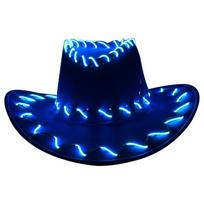 LED Aukšta skrybėlė Vakarų Kaubojės Skrybėlė Platus kraštas Šviečianti skrybėlė Madinga Fedora Muzikinio Festivalio Šventinė Skrybėlė Naujoviškas Cosplay Galvos Apdangalas 5 blue