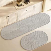 Anti-Slip Kitchen Mat Diatomite Super Absorbent Long Rug Kitchen Mats for Floor Long Strip Carpet Entrance Doormat Bath Rugs 60X120CM white