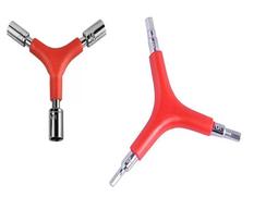 3-in-1 Y-shaped Wrench Socket Set: 8mm, 9mm, 10mm, M5, M6 Nut Quick Release for FPV Drone Prop Disassembly 3-in-1 Hex Wrench raudona