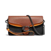 COACH Tabby Mini WOC Cowhide Crossbody Shoulder Bag Small Women's Caramel and Black juoda