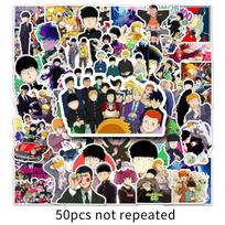 Mob Psycho 100 Graffiti Stickers - 50 Personalized Japanese Anime Cartoon Stickers for Decorating Phone Cases, Suitcases, and More gray