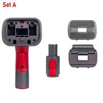 2-In-1 Pet Grooming Vacuum Brush Kit, Dog Cat Shedding Hair Removal Tool Compatible for Dyson V6 V7 V8 V10 V11 V15 Cordless Vacuum Cleaner as the picture black