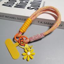 Chinese Style Auspicious Cloud Woven Phone Wrist Strap Short Anti Lost Hand Rope For Men Women 1pcs rožinė
