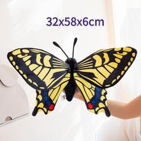 36 cm simuliaciniai drugelių pliušiniai žaislai, vabzdžiai, animacinis, minkštas kimštas gyvūnas, tikroviškos drugelių pliušinės lėlės, pagalvėlė, dovanos, mergaitės dovana gray