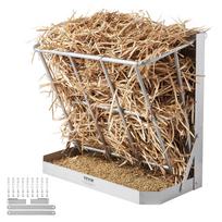 VEVOR Goat Hay Feeder, 21 Gallons Large Capacity, 2 in 1 Hay and Grain Feeder, Wall Mounted Livestock Feeder with Feed Tray 60 x 58 x 30 cm