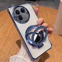 Transparent Plating Glitter Stand Case for Realme GT 8 Pro Fundas for Realme GT8 8pro Four-corner Shockproof Soft Silicone Cover for realme GT 8pro rožinė