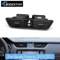 Automobilio prietaisų skydelio priekinės centrinės oro kondicionieriaus angos AC ventiliacijos grotelių surinkimas Skoda Octavia 2015-2021 5E0820951CZLL gray