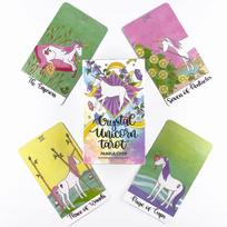„Crystal Unicorns“ taro kaladė Laisvalaikio vakarėlio stalo žaidimas „Bėrimų pranašystės“ Orakulo kortelės pink