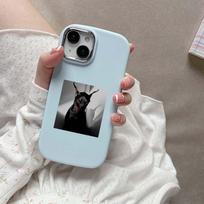 for iPhone 13 14 15 Pro Max Samsung Galaxy A14 A15 A24 Xiaomi 13T Redmi 12C Soft Chubby Phone Case NY6 Cute Doberman Pinscher art TPU Silicone cover OPPO Reno8T 5G gray