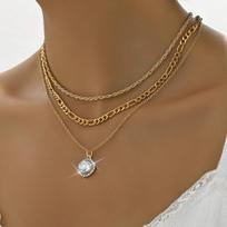Factory multi-layer pendant necklace, fashionable women's accessories twist chain