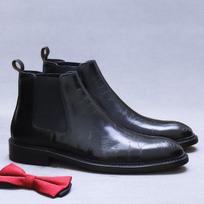 Rankų darbo aukštakulniai iš karvės odos su abėcėlės raštu, verslo, puošnūs, formalūs batai, vyriški odiniai Chelsea batai, britiška tendencija, vyriški batai 38 juoda