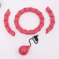Smart Detachable Lazy Hula Hoop for Abdominal Exercise - Won't Fall Off Fitness Equipment 24 Section Solid Ball pink