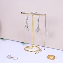 Tvirtas medžio ir metalo papuošalų stovas – Auskarų ir karolių laikiklis su logotipu white