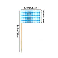 100pcs Oktoberfest Toothpick Bavarian Flag Pick for Food Dining Kitchen Autumn Supplies Appetizers Cocktail Yard Party Supplies blue